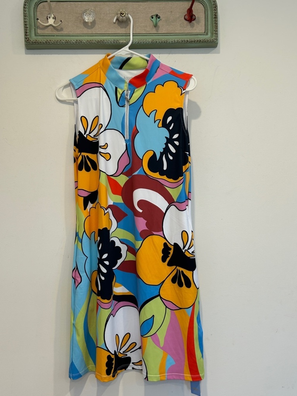 Acegolfs Sleeveless Retro Floral Mini Dress in Multi-Color women’s medium new